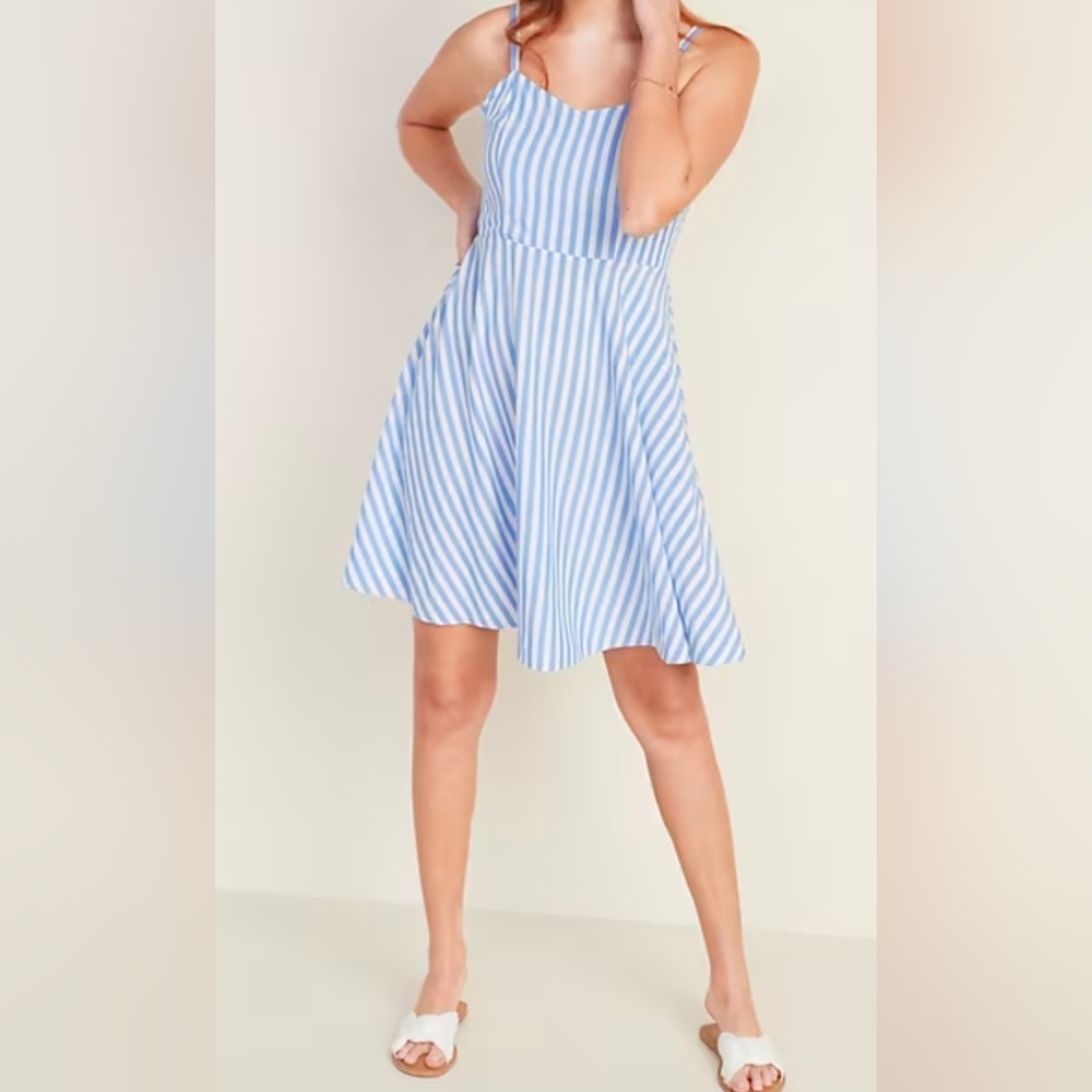 Old Navy Striped Fit & Flare Cami Mini Dress
